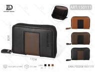 Portacarte a fisarmonica da uomo Jd da 6 pollici in vera pelle con chiusura a cerniera per carte - Product Image 1