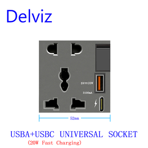 لوحة زجاج Delviz ، منفذ قابس كهربائي ، مفتاح إضاءة ذاتي الصنع 13A جدار عالمي دولي ، مقبس تبديل الفندق - Product Image 6