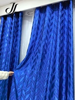 Rideau à œillets en jacquard teint en fil 100% polyester, motif géométrique abstrait, fonction occultante, écologique pour hôtel