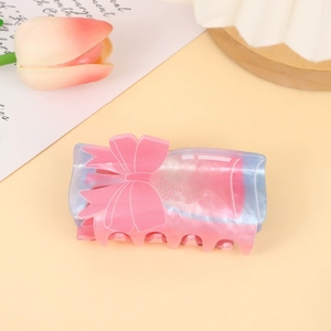 Barrettes à cheveux en acrylique rose imprimées avec des motifs de <span class=keywords><strong>chien</strong></span>, de <span class=keywords><strong>livre</strong></span>, de chapeau et de lunettes de soleil pour filles, taille moyenne, accessoires mignons et adorables - Product Image 5