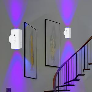 Lampe de nuit magnétique RGB rechargeable 1500 mAh, intelligente, à intensité variable, allumage/extinction automatique, ampoule LED portable en ABS avec capteur pour la décoration intérieure - Product Image 6