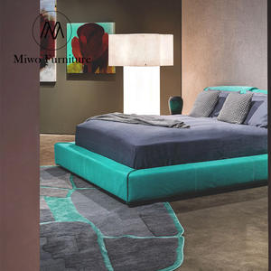 Современный Синий тканевый каркас для кровати с мягкой обивкой матрас размера «King-Size», простота, простота, Регулируемые мягкие кровати из Майами - Product Image 6