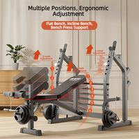 Système intégré polyvalent de support d'haltères et de banc de musculation robuste pour des exercices complets de musculation et de renforcement musculaire