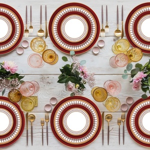 Venta al por mayor de lujo de hueso rojo China cargador placas para bodas platos de porcelana - Product Image 1