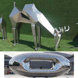 Urban Commercial Abstract Outdoor Decorative Luminous Art <b>Ornament</b> <b>Large</b> Stainless Steel Sculpture - Product Image 4