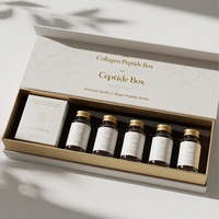 Emballage de peptides écologiques haut de gamme sur mesure et boîte rigide avec impression bronzée et fermeture magnétique pour médicaments à base de peptides de collagène