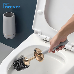 Ensemble de <span class=keywords><strong>brosse</strong></span> de <span class=keywords><strong>toilette</strong></span> en <span class=keywords><strong>silicone</strong></span> de style nordique de luxe à fixer au mur pour le nettoyage de la salle de bain, avec base en plastique pour <span class=keywords><strong>brosse</strong></span> de <span class=keywords><strong>toilette</strong></span> - Product Image 5