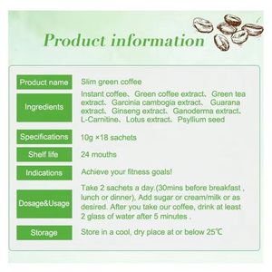 Fabrieksgroothandel Halal Instant Slim Green <span class=keywords><strong>Coffee</strong></span> <span class=keywords><strong>Powder</strong></span> Drink Natuurlijk en veilig voor snel gewichtsverlies, vetverbranding en detox - Product Image 6