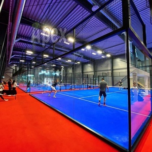 Campo da Padel Indoor Certificato <span class=keywords><strong>APEX</strong></span> CE/FIP con Erba Sintetica Ignifuga - Caratterizzato da Vetrate Panoramiche - Product Image 6