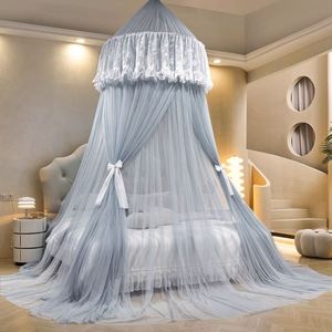 Double Layer <b>Bed</b> Curtain Canopy <b>Drapes</b> 2.2M Round Dome Lace Princess Mosquito Net - Product Image 6