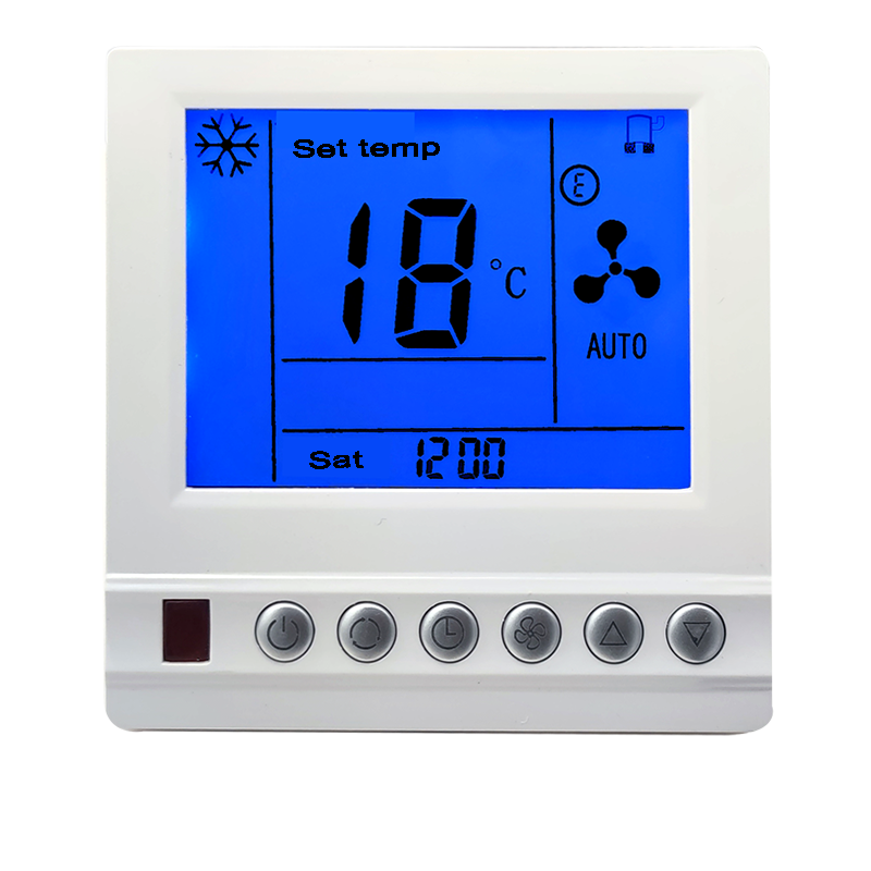 RS485 Modbus Thermostat for Fan Coil Unit Press Button Big Display Easy to  Use Thermostat /4pipes