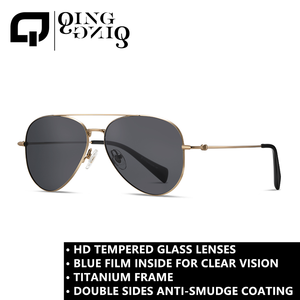 Occhiali <span class=keywords><strong>da</strong></span> sole classici in titanio, semplici, leggeri e sottili, di lusso per <span class=keywords><strong>uomo</strong></span>, lenti in vetro temperato HD, per pesca e guida, anti-UV400 2026 - Product Image 2