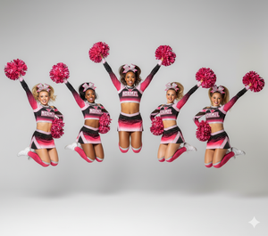 Uniformes de pom-pom girl personnalisés, tenues de pom-pom girl toutes les étoiles, uniformes AB Rhinestones pour adultes et jeunes - Product Image 1