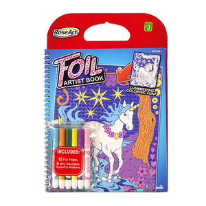 Kinderen Mode Tekening Boek Custom Folie Papier Afdrukken Eenhoorn Meisjes Kids Tekening Boek Met Kleur Makers - Product Image 2