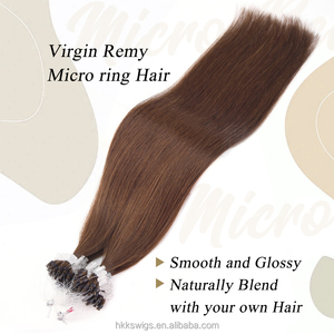 Extensiones de Cabello Humano Remy Chino 100% al por Mayor, con Micro Anillos, Cutícula Doble, Suaves, Sin Caída, Color Claro, Liso Natural - Product Image 3