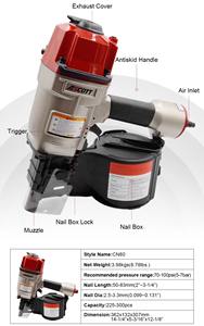 Мощный прочный промышленный и самодельный пневматический Cn80 15 ° спиральный сайдинг для гвоздей из твердых пород дерева с пневматической катушкой с гарантией 1 год - Product Image 3