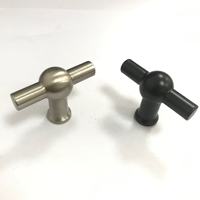 Poignée de tiroir en T noire en zinc pour commode et armoire de cuisine, personnalisable en usine, en matériau Zamak, pour armoire et tiroir de maison