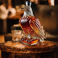 OUXING Verre à vin moderne en forme d'aigle, récipient de désobergeage du vin en verre borosilicate soufflé à la main, décoration de bar à whisky, cadeau de luxe personnalisé