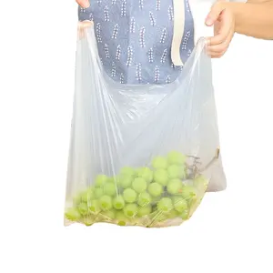 Imballaggio biodegradabile gilet imballaggio plastica t-shirt vegetali sacchetti su rotolo