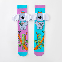 Chaussettes hautes 3D en peluche pour enfants, motif animaux mignons (lapin, hibou, koala, chien), en coton, pour tout-petits filles et garçons, amusantes