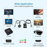 Adaptador de salida HD 1080P VGA a HDMI con entrada de Audio para Notebook PC DVD STB
