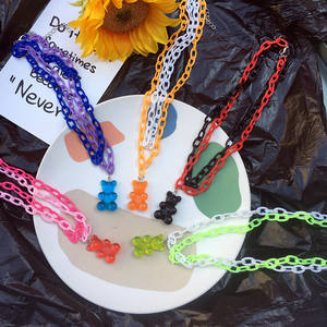 Women Girls Punk Hip Hop Resin <strong>Gummy</strong> <strong>Bear</strong> <strong>Necklaces</strong> Colorful Acrylic Link Chain With Cute Jelly <strong>Bear</strong> Charms Layer <strong>Necklaces</strong> - Product Image 3