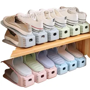Einstellbares Schuhregal Stand platzsparend doppelt breite Schuhe Organisator Lagerregal für Wohnzimmer Schrank Schrank Heim-Organisator