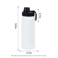 사용자 정의 로고 휴대용 18oz 22oz 32oz 이중 벽 절연 스테인레스 스틸 물병 승화 빈 병 손잡이 뚜껑