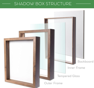 Khung ảnh hộp gỗ tùy chỉnh hình vuông sâu 3D, màu đen trắng, mọi kích cỡ, có thể tùy chỉnh, sản xuất tại Trung Quốc, bán buôn số lượng lớn - Product Image 2