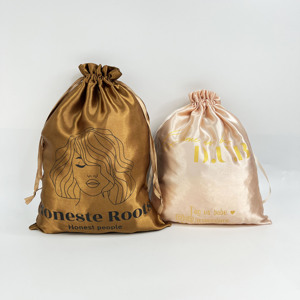 ถุงผ้าไหมซาตินพิมพ์โลโก้ตามสั่ง ถุงใส่เครื่องประดับสุดหรู บรรจุภัณฑ์ของขวัญสุดหรูสำหรับใส่เครื่องประดับ - Product Image 4