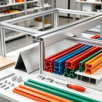 Profilé d'extrusion en aluminium industriel, barre de section personnalisée, matériau de cadre anodisé argenté pour la protection des machines de ligne d'assemblage