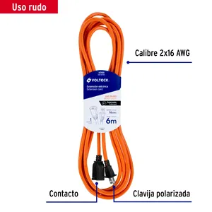 สายต่อพ่วงไฟฟ้า6ม. 2x16 AWG 5หน่วยต่อกล่องสำหรับ1ปลั๊ก - Product Image 2