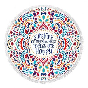 Customizable Durable Polyester Microfiber <b>Beach</b> <b>Towel</b> Digital Printed Waterproof Round Design-for Summer! Factory Direct Price! - Product Image 4