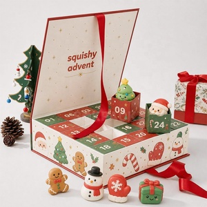 Custom Santa Squishy Children Advent Calendar Gift <b>Box</b> 24 Days Toy Countdown Blind <b>Box</b> Rigid Cardboard <b>Box</b> for Kids <b>Christmas</b> - Product Image 2