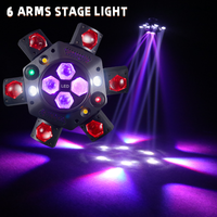 6 Bee-Eyes Faisceau Tête Mobile Lumière DJ Piste De Danse Rouge Vert Laser DJ Lumières Avec Strobe Pour Disco Stage Club Éclairage