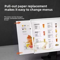 Panneau d'affichage de menu lumineux, panneau publicitaire LED, pour comptoir de bar, table, commande et affichage des prix en boutique de thé au lait