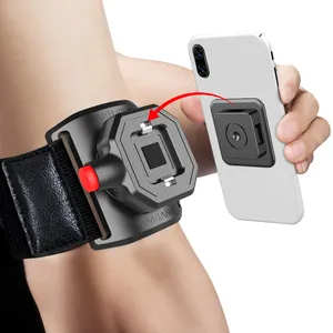 Supporto per telefono con braccio da corsa sportivo da palestra supporto per telefono cellulare con fascia da polso magnetica con rotazione a 360 gradi