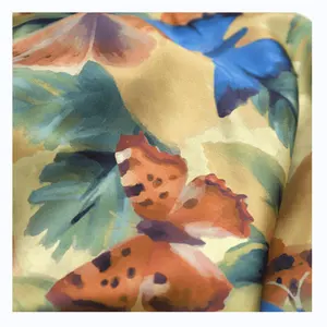 Fashionable Soft Matte Silk 100% Polyester Digital Printed Satin with Stretch for Suit Shirt Wedding Upholstery