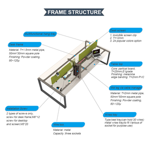 Cuối Hign Giá Thấp Bán Buôn Máy Tính Hiện Đại 6 Người Kích Thước Tiêu Chuẩn Của Máy Trạm Đồ Nội Thất - Product Image 6