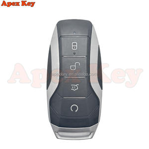 Coque de clé de remplacement ABS de haute qualité pour BYD SONG PRO TANG EV ATTO3 EV MAX PLUS 4 boutons Noir Boîtier de voiture avec autocollant - Product Image 4