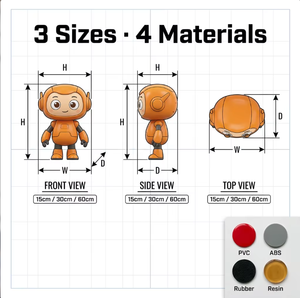 Personaggio Mascotte in PVC Personalizzato, Simpatico Personaggio Cartoon Supereroe da Collezione, <span class=keywords><strong>Action</strong></span> <span class=keywords><strong>Figure</strong></span> in Vinile Personalizzabile per Promozione del Marchio - Product Image 3
