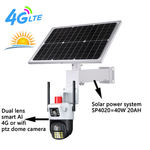 20Ah Pin Lớn Nhanh Hơn Sạc Năng Lượng Mặt Trời Sao Lưu Không Dây Ống Kính Đôi 4G <span class=keywords><strong>Camera</strong></span> An Ninh Cho Tuck Với 40W Năng Lượng Mặt Trời Pad - Product Image 6