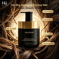 Masker Rambut Herbal Private Label MOQ Rendah OEM Lembut Menutrisi untuk Rambut Rusak Grosir Salon Perawatan Halus Lembut