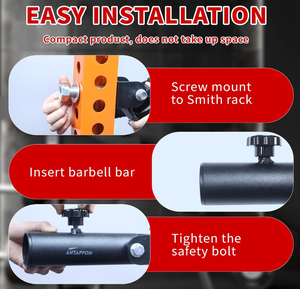 Accesorio T-Bar Row Landmine para <span class=keywords><strong>Barra</strong></span> Olímpica 360 °   Base Giratoria para Mina de Ejercicio Compatible con <span class=keywords><strong>Barra</strong></span> Estándar, Gimnasio, Fitness en Casa, Sentadillas, Peso Muerto - Product Image 5