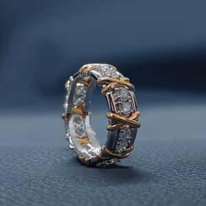 RIZTA JEWELS Hip Hop Luxury <b>Rings</b> High Quality Jewelry 14K Gold Micro Paved Lab Grown Diamond Brilliant Cut Wedding <b>Ring</b> Women's - Product Image 1