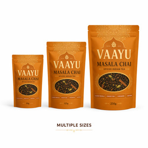 Sachets en plastique refermables à fond plat pour thé Masala Chai, emballage alimentaire pour thé Chai indien en vrac, idéal pour cadeau - Product Image 3