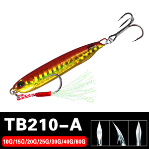 Esca da pesca in metallo per Jig 8 colori 10g -60g giapponese esca da pesca per trote spigole luminose di <span class=keywords><strong>tipo</strong></span> lungo - Product Image 4