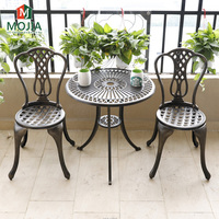 Meubles de jardin en aluminium moulé pour patio, chaises et table, ensembles de salle à manger en métal pour balcon, meubles de loisirs