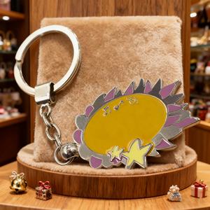 Llavero de metal esmaltado personalizado de aleación de zinc con diseño de girasol, de gran venta, para colgar en la bolsa, de lujo - Product Image 1