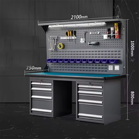 Armoire à outils d'atelier industrielle avec tiroirs, armoire de rangement pour garage et atelier, table de travail en acier